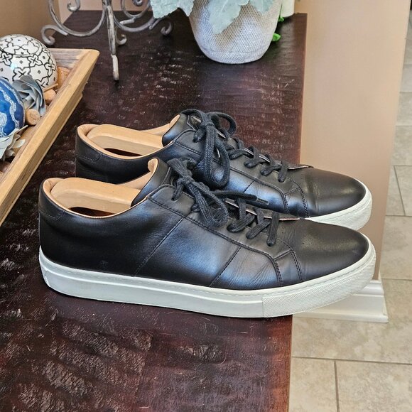 GREATS Men's Royale Leather Sneakers, Black, Sz 13 - Picture 1 of 16